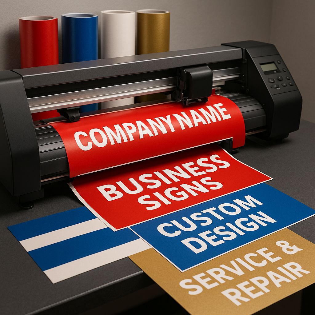 Professional vinyl sign making process