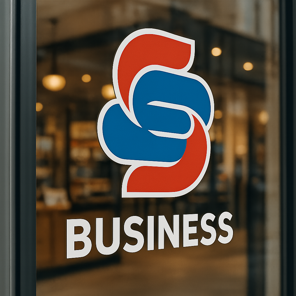 Vinyl window graphics for business storefront
